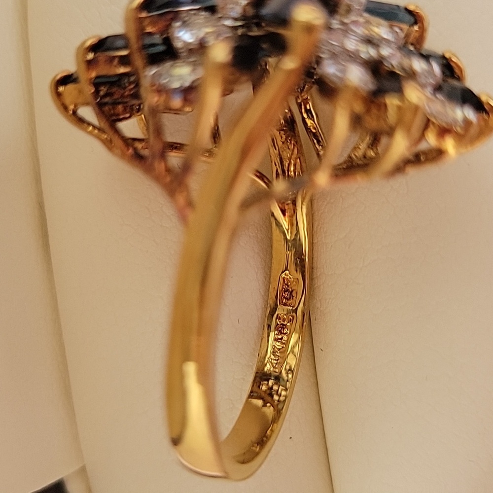 ✨️STUNNING✨️14k.ep.Gold and Saphire Gemstone Ring - Picture 2 of 5
